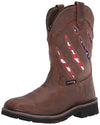 Wolverine Men's Rancher Claw Steel Toe Wellington Construction Boot, Brown/Flag, 9.5 X-Wide